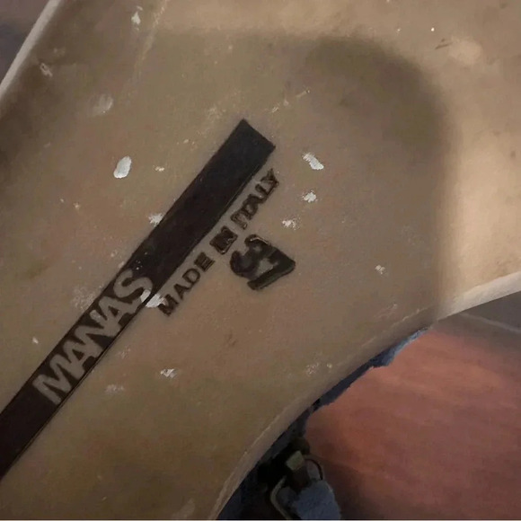 Size 37 (7-7.5) Manas Blue Suede Leather Ankle Boots - Picture 6 of 6